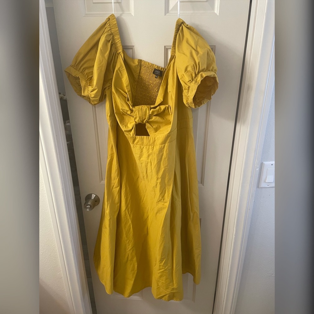 Eloquii Yellow Belle Dress with front cut out